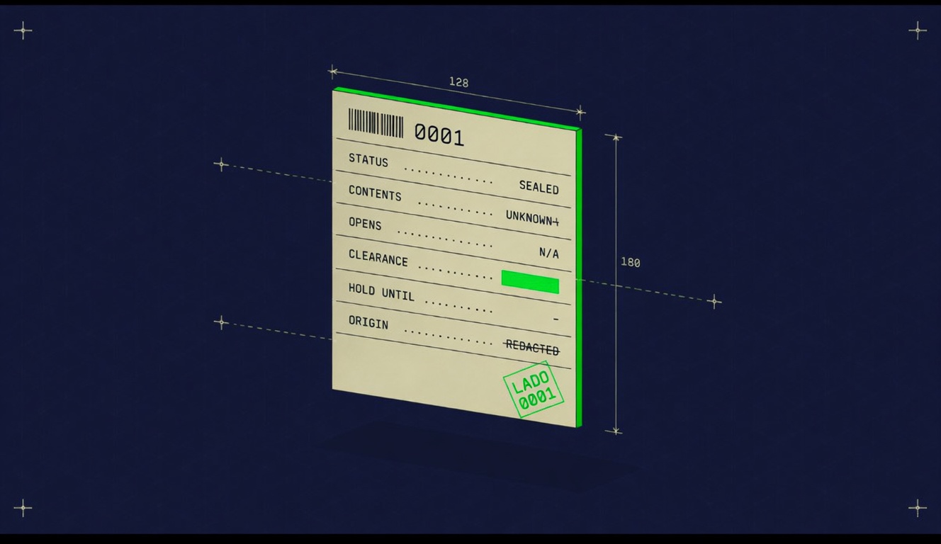 LADO bay 0001 manifest card